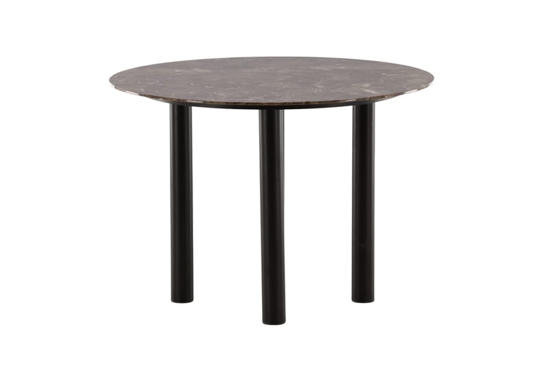 Havsten Runt Matbord 106 cm i Glas med Marmorutseende, Svart