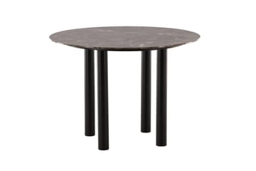 Havsten Runt Matbord 106 cm i Glas med Marmorutseende - Svart - Möbler - Bord