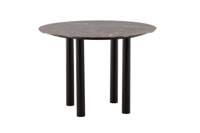 Havsten Runt Matbord 106 cm i Glas med Marmorutseende - Svart - Möbler - Bord