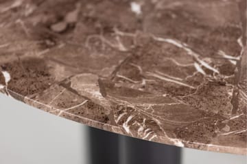 Havsten Runt Matbord 106 cm i Glas med Marmorutseende - Svart - Möbler - Bord