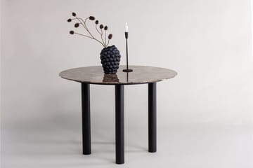 Havsten Runt Matbord 106 cm i Glas med Marmorutseende - Svart - Möbler - Bord