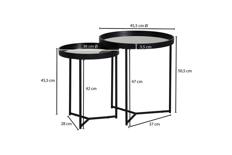 HEREBIA Satsbord 46 cm Svart - Möbler - Bord