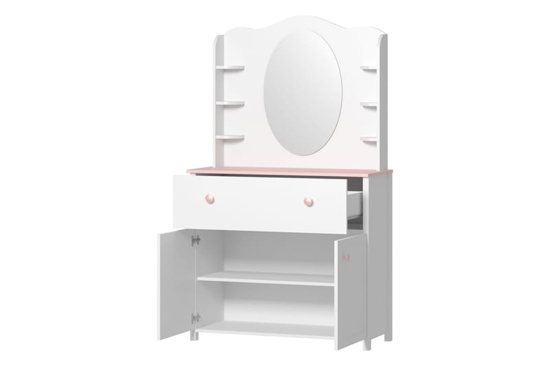 Hilts Sminkbord 110x42 cm - Vit/Rosa - Möbler - Bord