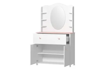 Hilts Sminkbord 110x42 cm - Vit/Rosa - Möbler - Bord