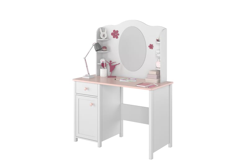 Hilts Sminkbord 110x52 cm - Vit/Rosa - Möbler - Bord