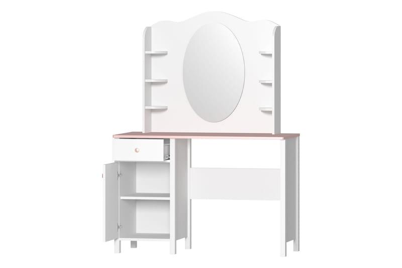 Hilts Sminkbord 110x52 cm - Vit/Rosa - Möbler - Bord