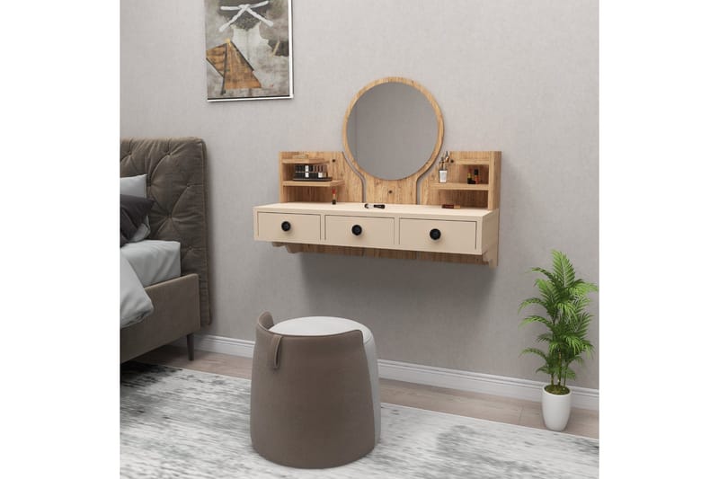 Hines Sminkbord 90 cm - Brun/Beige - Möbler - Bord
