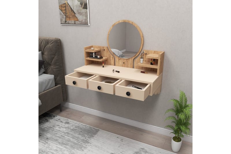 Hines Sminkbord 90 cm - Brun/Beige - Möbler - Bord