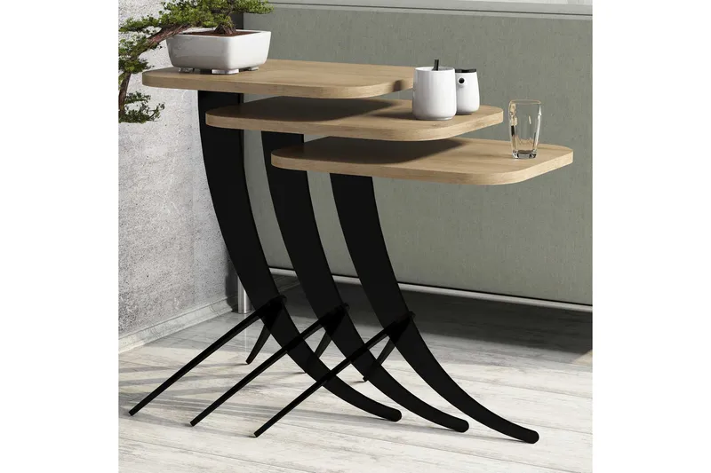 Hovdane Satsbord 45 cm 3 Bord - Brun - Möbler - Bord