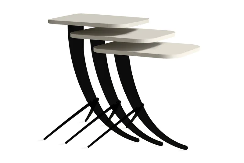 Hovdane Satsbord 45 cm 3 Bord - Vit - Möbler - Bord