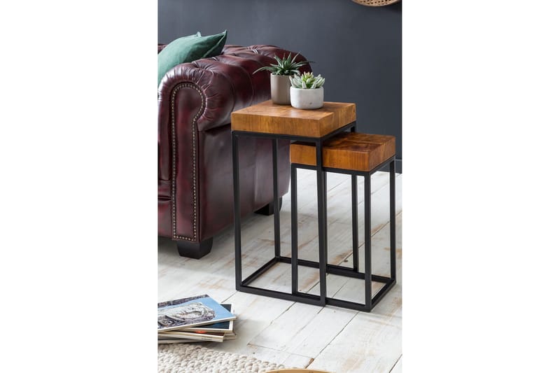 Hoysradt Satsbord 30 cm 2 Bord - Massivt Trä/Brun/Svart - Möbler - Bord
