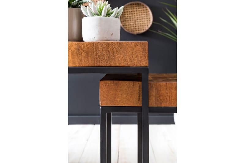 Hoysradt Satsbord 30 cm 2 Bord - Massivt Trä/Brun/Svart - Möbler - Bord