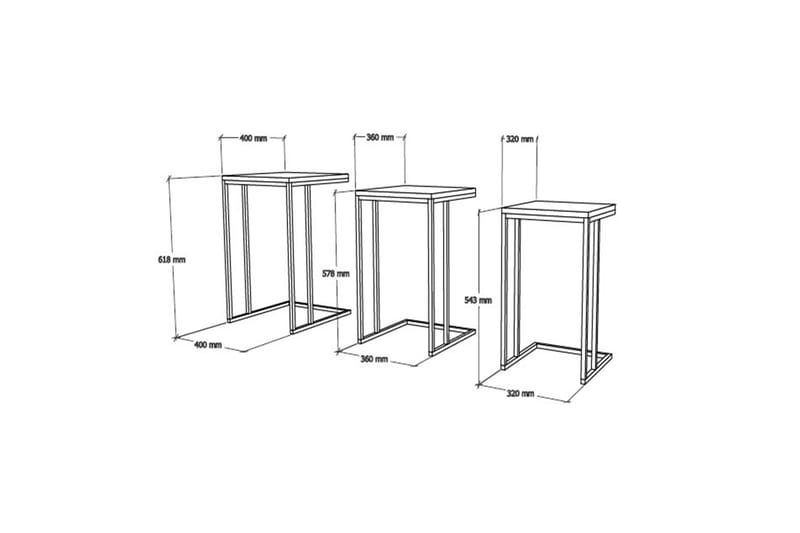 ILADENCE Satsbord 40x61,8x40 cm Vit - Möbler - Bord