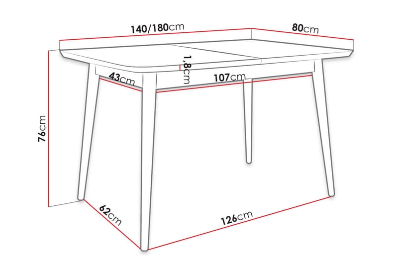 Ingram Utdragbart Rektangulärt Matbord 140 cm i Trä - Beige - Möbler - Bord
