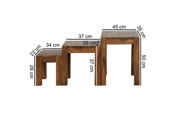 Jaisen Satsbord 45 cm 3 Bord - Massivt Trä - Möbler - Bord