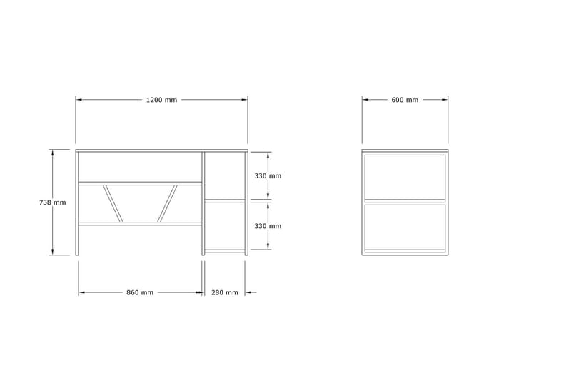 JAREMY Skrivbord 120 cm Antracit - Skrivbord - Bord