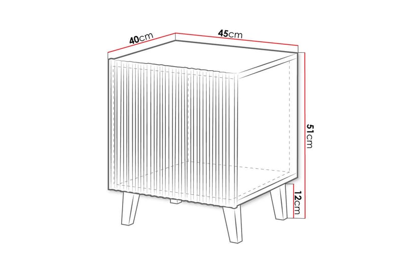 Juniskär Sängbord Fyrkantig Vit|Svart - Möbler - Bord