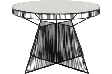Juntolo 77x77 cm Runt Soffbord i Marmor med Metallunderrede - Vit - Möbler - Bord