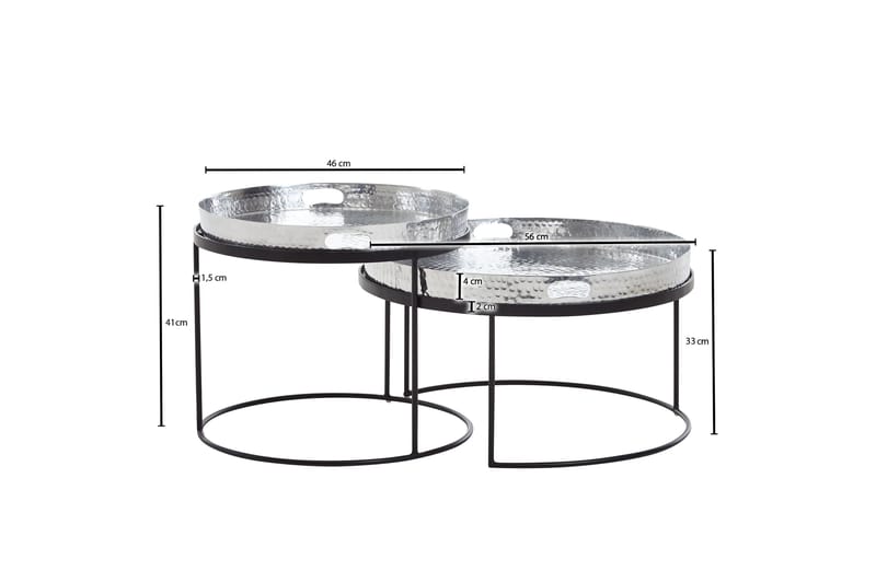 KACHOUR Satsbord 46 cm Rund Silver - Möbler - Bord