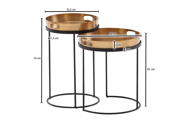 KACHOUR Sidobord 33 cm Rund Guld - Möbler - Bord