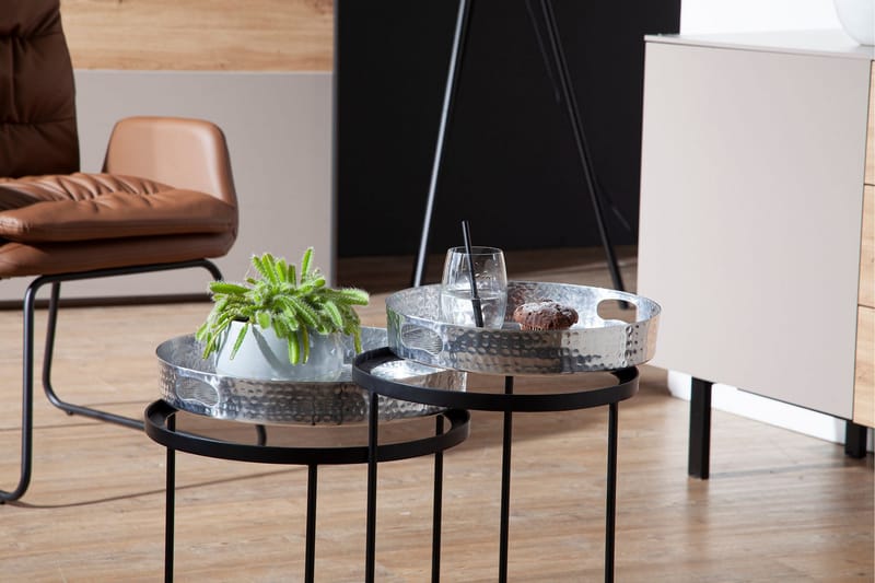 KACHOUR Sidobord 33 cm Rund Silver - Möbler - Bord