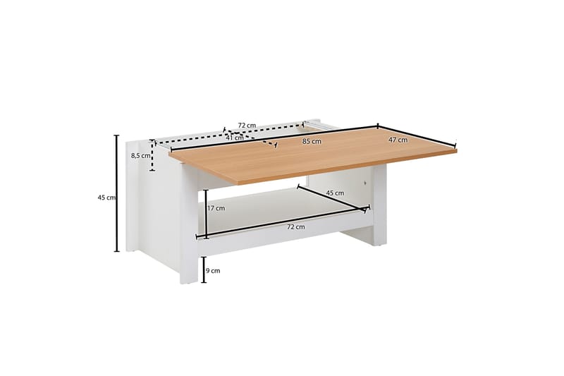 KACHOUR Soffbord 85 cm Rektangulär Vit - Möbler - Bord