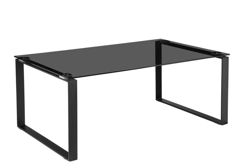 Kaedien Soffbord 110x70 cm Rektangulärt i Glas och Metall, Rökgrå