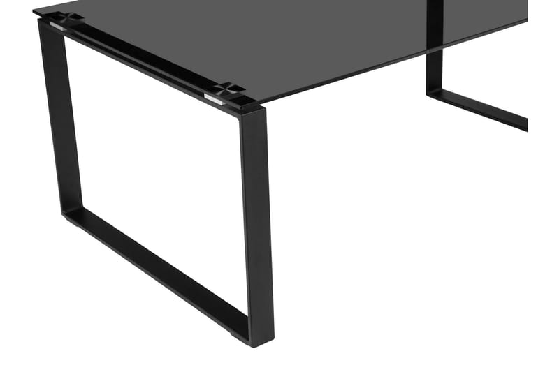 Kaedien Soffbord 110x70 cm Rektangulärt i Glas och Metall - Rökgrå - Möbler - Bord