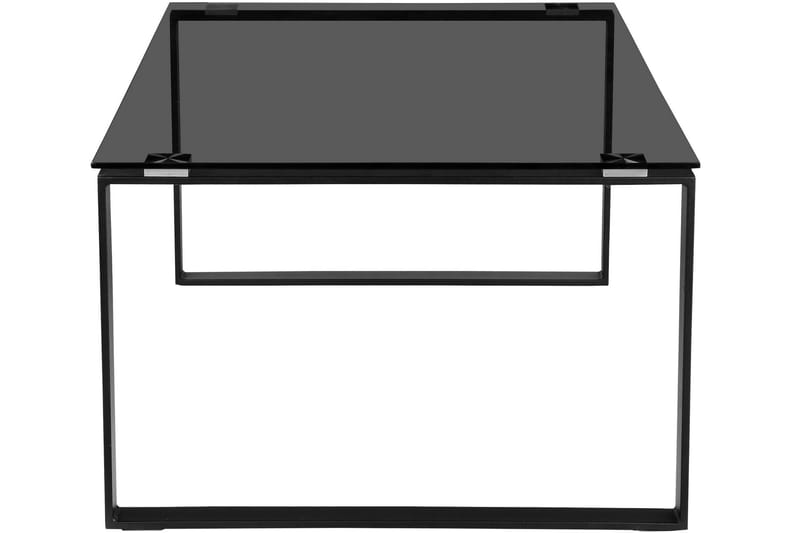 Kaedien Soffbord 110x70 cm Rektangulärt i Glas och Metall - Rökgrå - Möbler - Bord