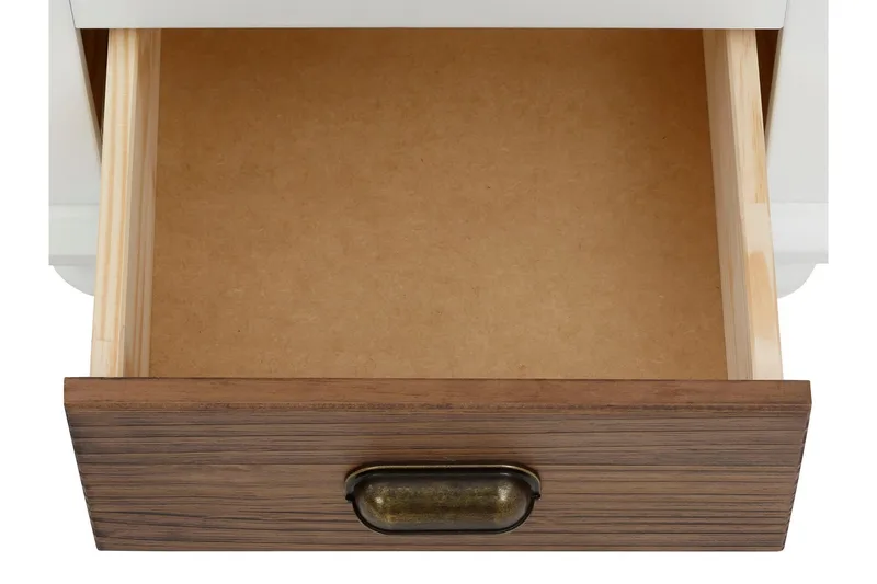 Kagami Sängbord 45x38 cm - Vit/Brun - Möbler - Bord