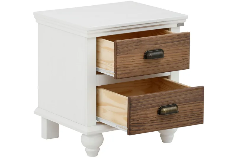Kagami Sängbord 45x38 cm - Vit/Brun - Möbler - Bord