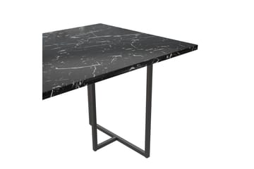 Kaiti Rektangulärt Matbord 163 cm i Metall och Trä med Marmorutseende - Svart - Möbler - Bord