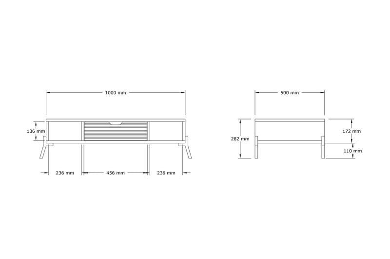 KANDELI Soffbord 100x28,2x100 cm Blå - Soffbord - Bord