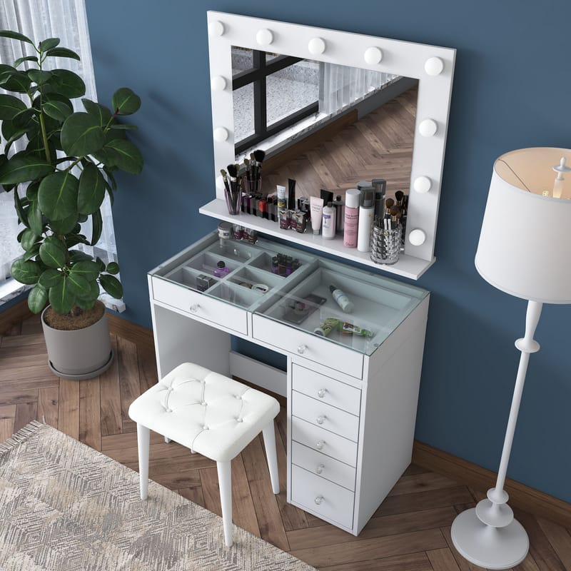 Kaolins Sminkbord 90x79,8x44,5 cm - Vit - Möbler - Bord
