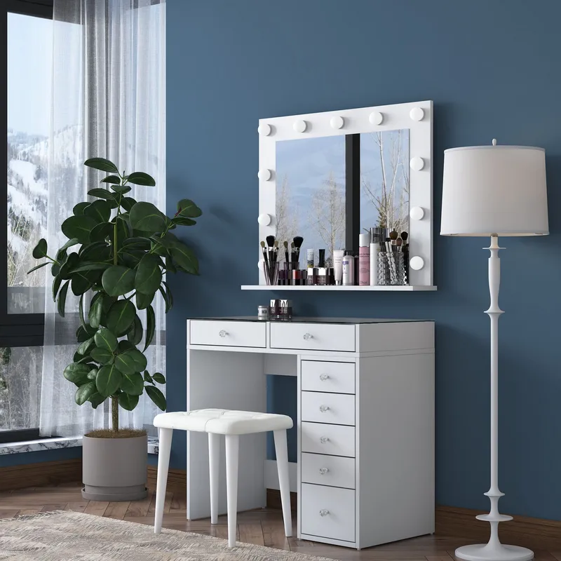 Kaolins Sminkbord 90x79,8x44,5 cm - Vit - Möbler - Bord