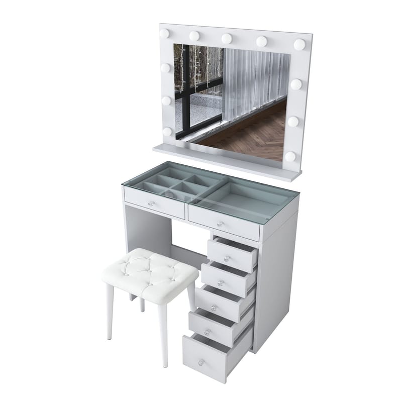 Kaolins Sminkbord 90x79,8x44,5 cm - Vit - Möbler - Bord