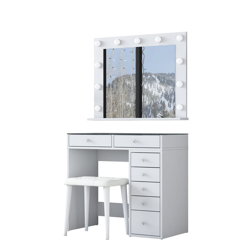 Kaolins Sminkbord 90x79,8x44,5 cm - Vit - Möbler - Bord