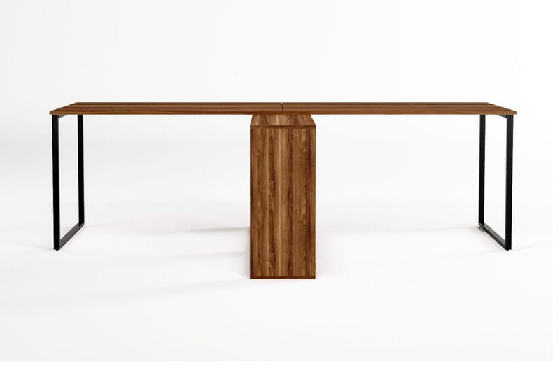 KARAMEH Skrivbord 240x72x240 cm Brun - Möbler - Bord