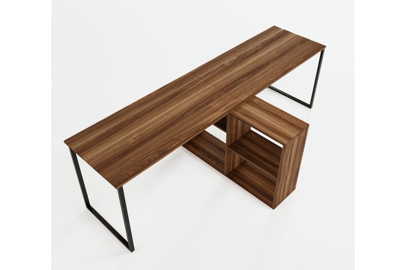 KARAMEH Skrivbord 240x72x240 cm Brun - Möbler - Bord