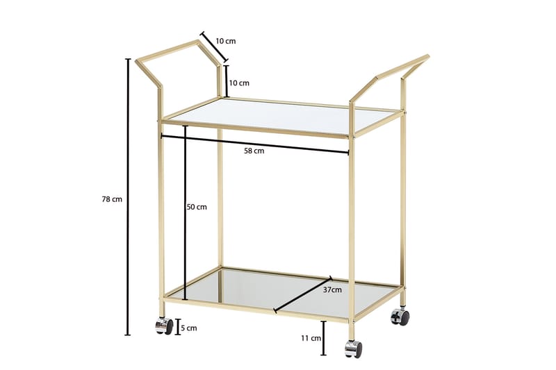 KARATYR Serveringsvagn Guld - Bord - Rullbord & köksvagn - Serveringsvagn & drinkvagn