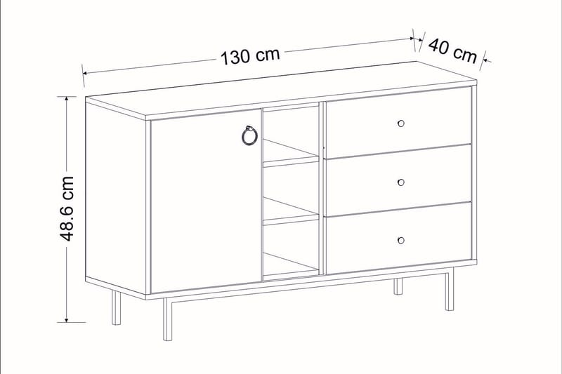 KARAVI Konsollbord 130 cm Antracit - Hallbord - Bord - Avlastningsbord & konsolbord