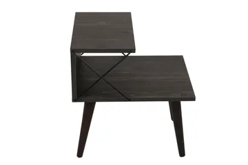 Kaysie Retro Sängbord 50 cm med Trä- och Valnötsutseende, Förvaring med Hyllor - Mörkbrun - Möbler - Bord