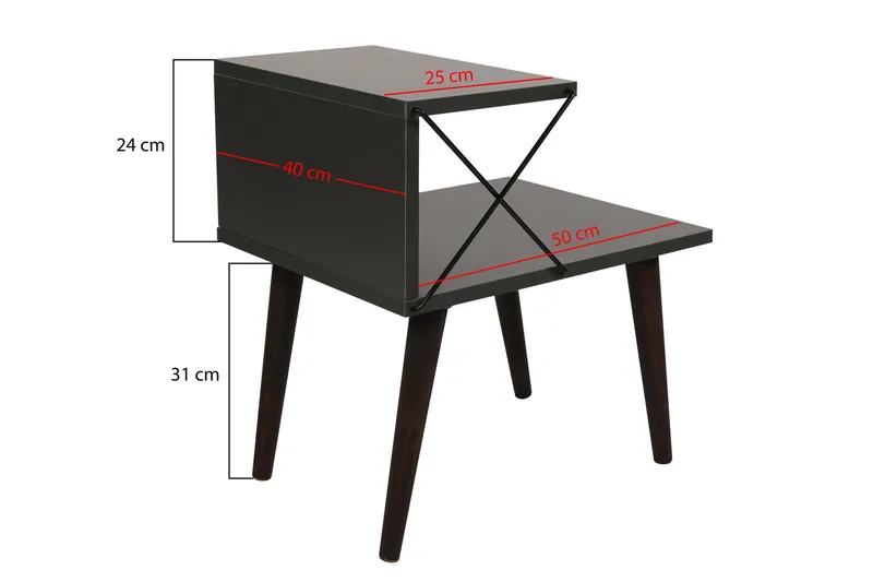Kaysie Sängbord 50 cm - Antracit - Möbler - Bord
