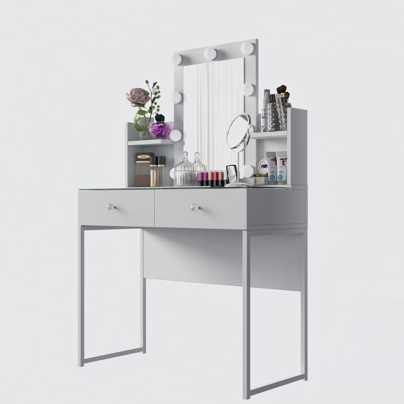 Keldan Sminkbord 90x136,8x40 cm - Vit - Möbler - Bord