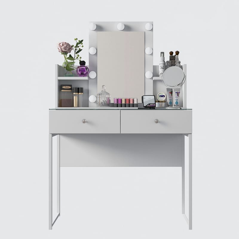 Keldan Sminkbord 90x136,8x40 cm - Vit - Möbler - Bord