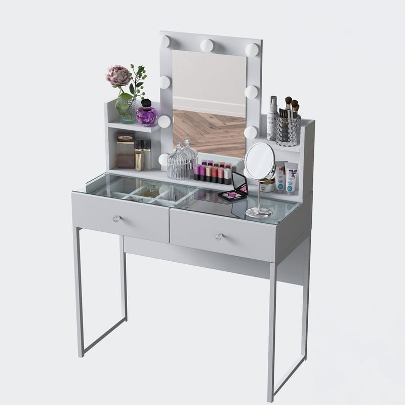 Keldan Sminkbord 90x136,8x40 cm - Vit - Möbler - Bord