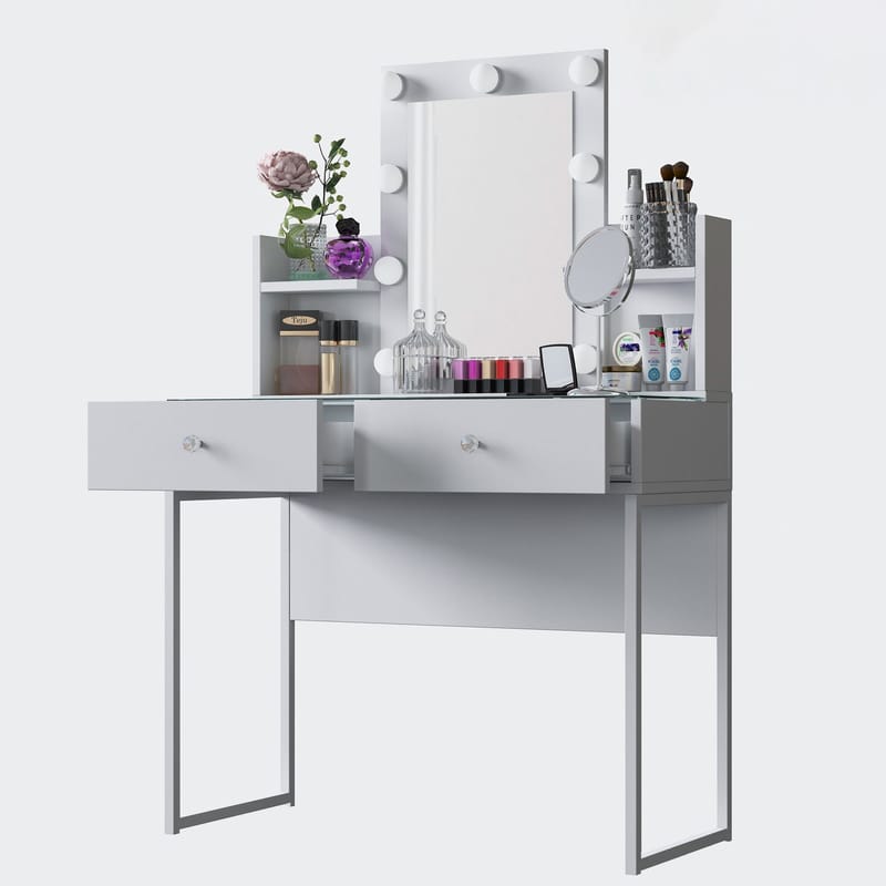 Keldan Sminkbord 90x136,8x40 cm - Vit - Möbler - Bord