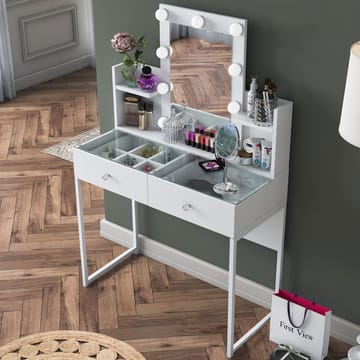 Keldan Sminkbord 90x136,8x40 cm - Vit - Möbler - Bord