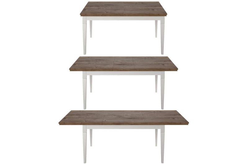 KENSTONE Förlängningsbart Matbord 160 cm Vit/Natur - Möbler - Bord