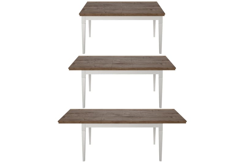KENSTONE Förlängningsbart Matbord 160 cm Vit/Natur - Bord - Matbord & köksbord